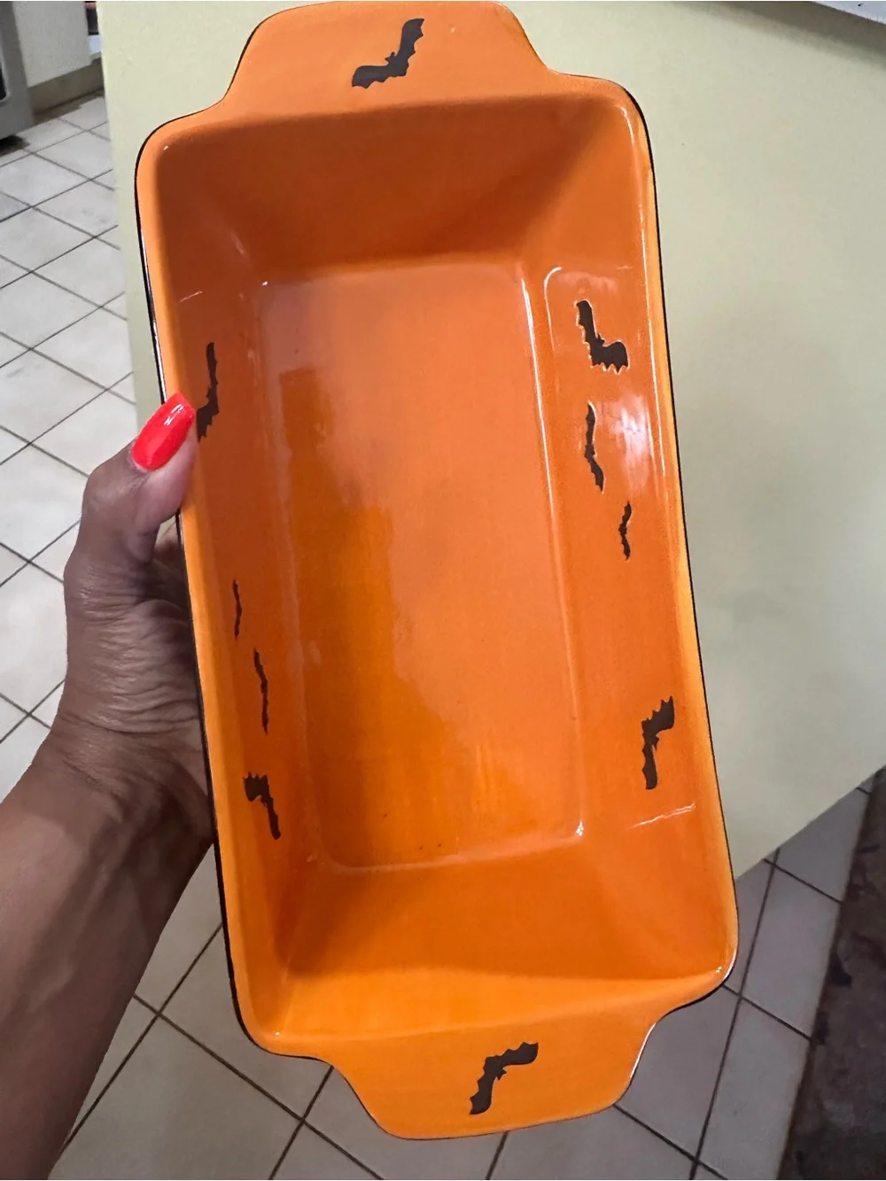 Halloween Ceramic Bakeware Dish - Black & Orange